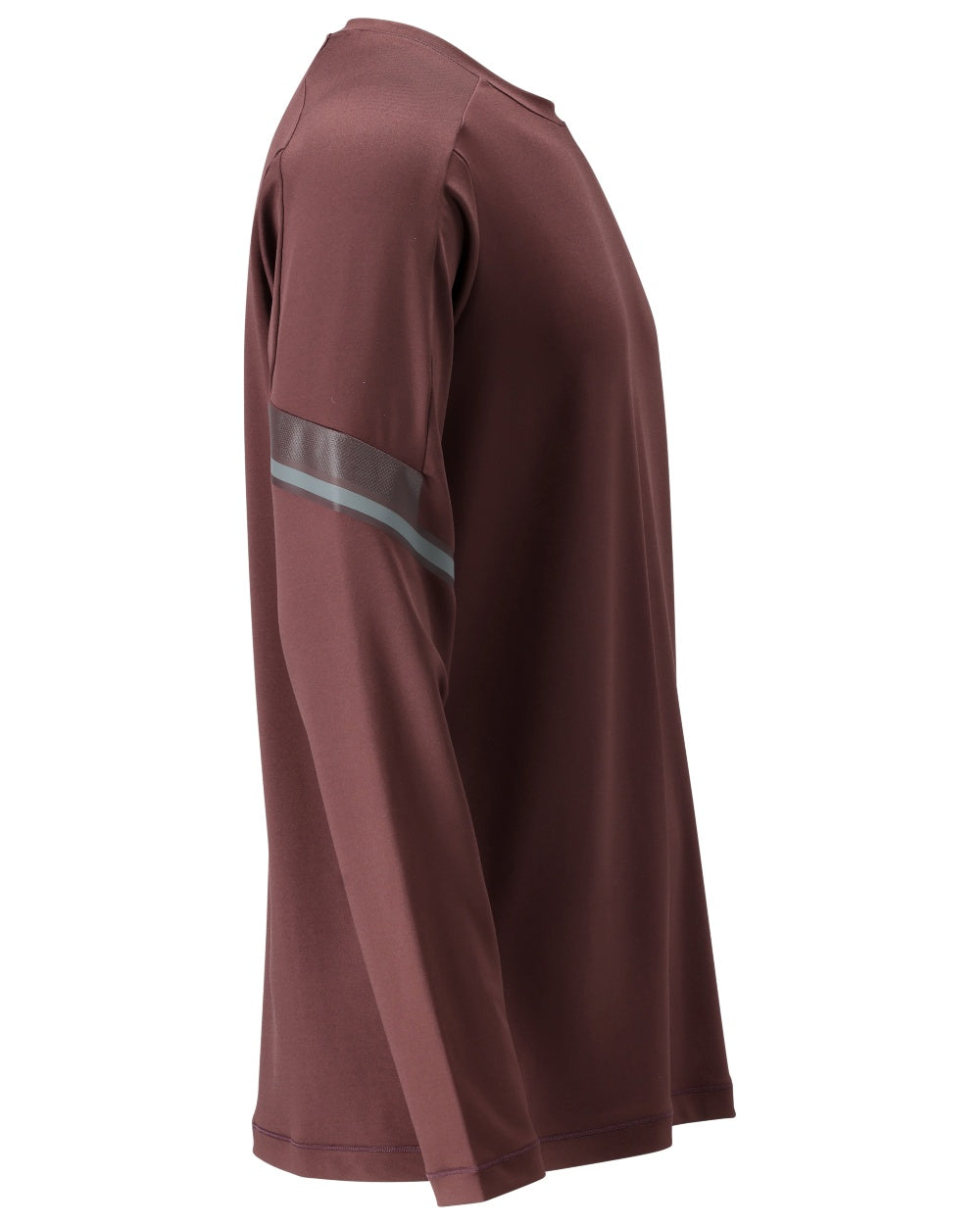 Bordeaux Coloured Mascot Workwear Mens Customized Long Sleeve T-Shirt on white background 