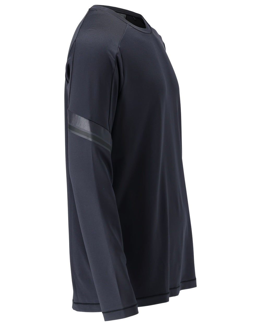 Dark Navy Coloured Mascot Workwear Mens Customized Long Sleeve T-Shirt on white background 