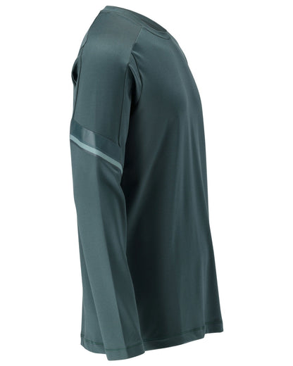 Forest Green Coloured Mascot Workwear Mens Customized Long Sleeve T-Shirt on white background 
