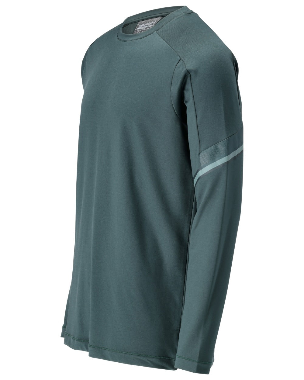 Forest Green Coloured Mascot Workwear Mens Customized Long Sleeve T-Shirt on white background 