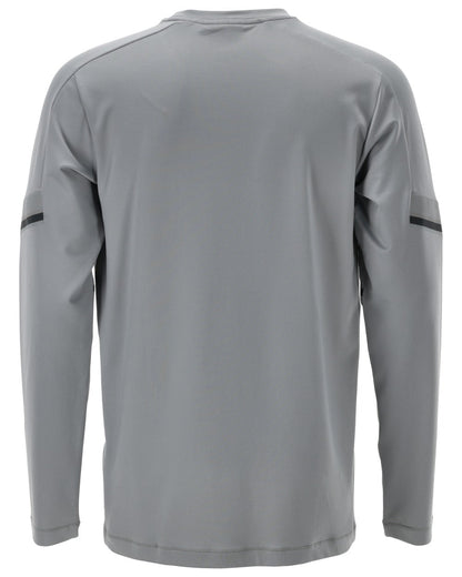 Silver Grey Coloured Mascot Workwear Mens Customized Long Sleeve T-Shirt on white background 