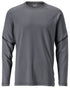Stone Grey Coloured Mascot Workwear Mens Customized Long Sleeve T-Shirt on white background 