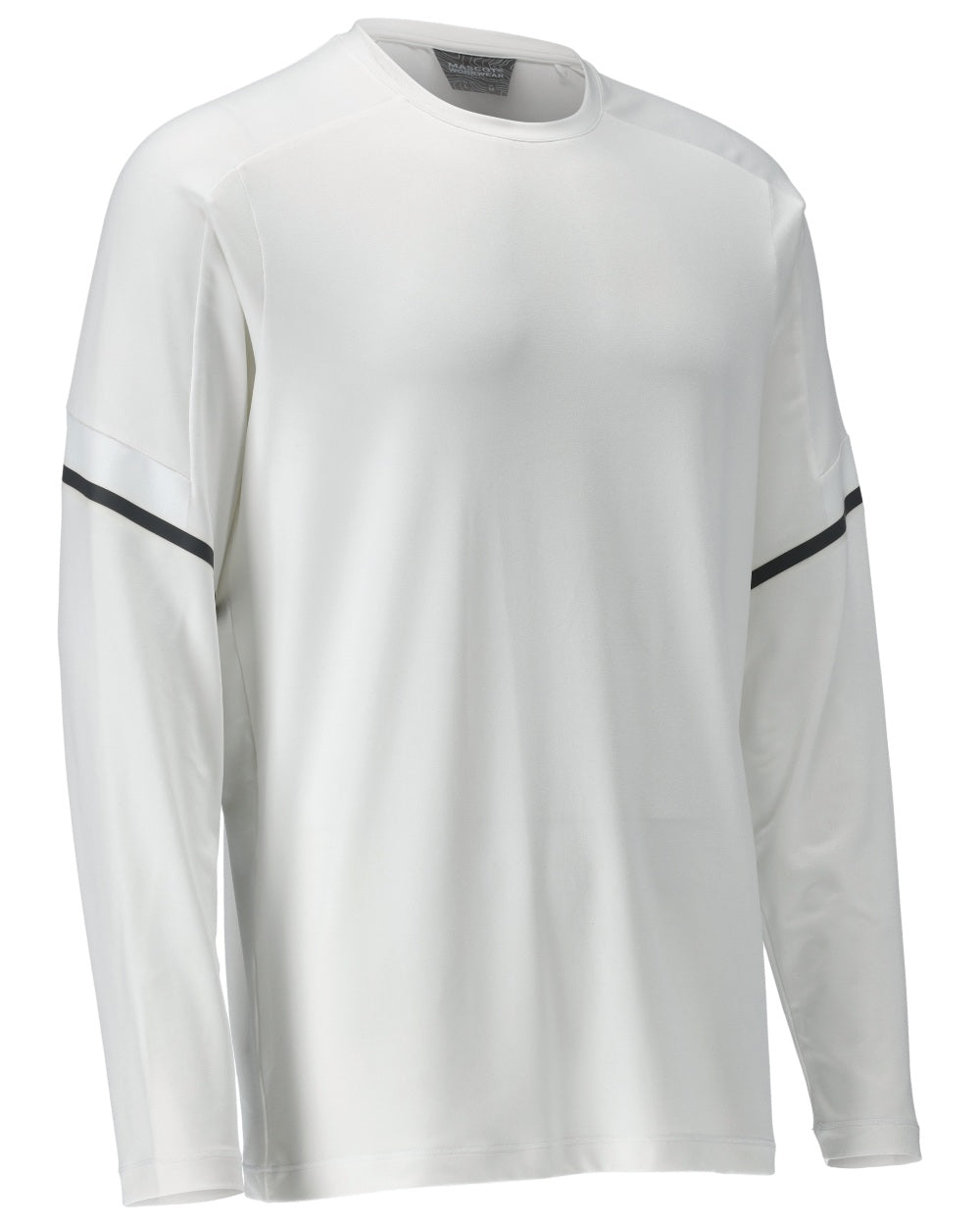 White Coloured Mascot Workwear Mens Customized Long Sleeve T-Shirt on white background 