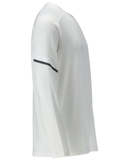 White Coloured Mascot Workwear Mens Customized Long Sleeve T-Shirt on white background 