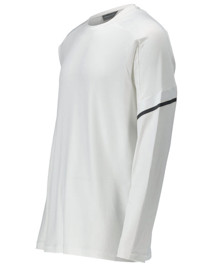White Coloured Mascot Workwear Mens Customized Long Sleeve T-Shirt on white background 