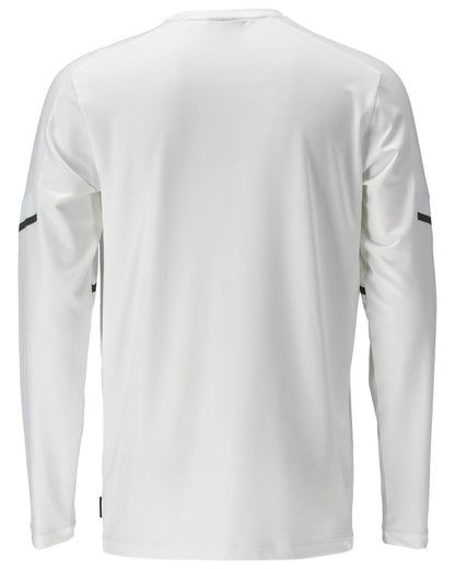 White Coloured Mascot Workwear Mens Customized Long Sleeve T-Shirt on white background 