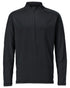 Black Coloured Mascot Workwear Mens Customized Long Sleeved Half Zip T-Shirt on white background 