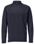 Dark Navy Coloured Mascot Workwear Mens Customized Long Sleeved Half Zip T-Shirt on white background 