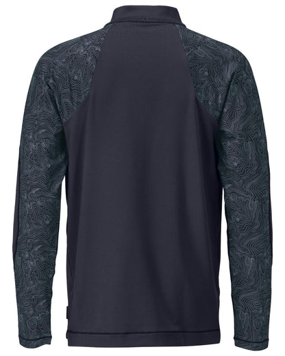Dark Navy Coloured Mascot Workwear Mens Customized Long Sleeved Half Zip T-Shirt on white background 