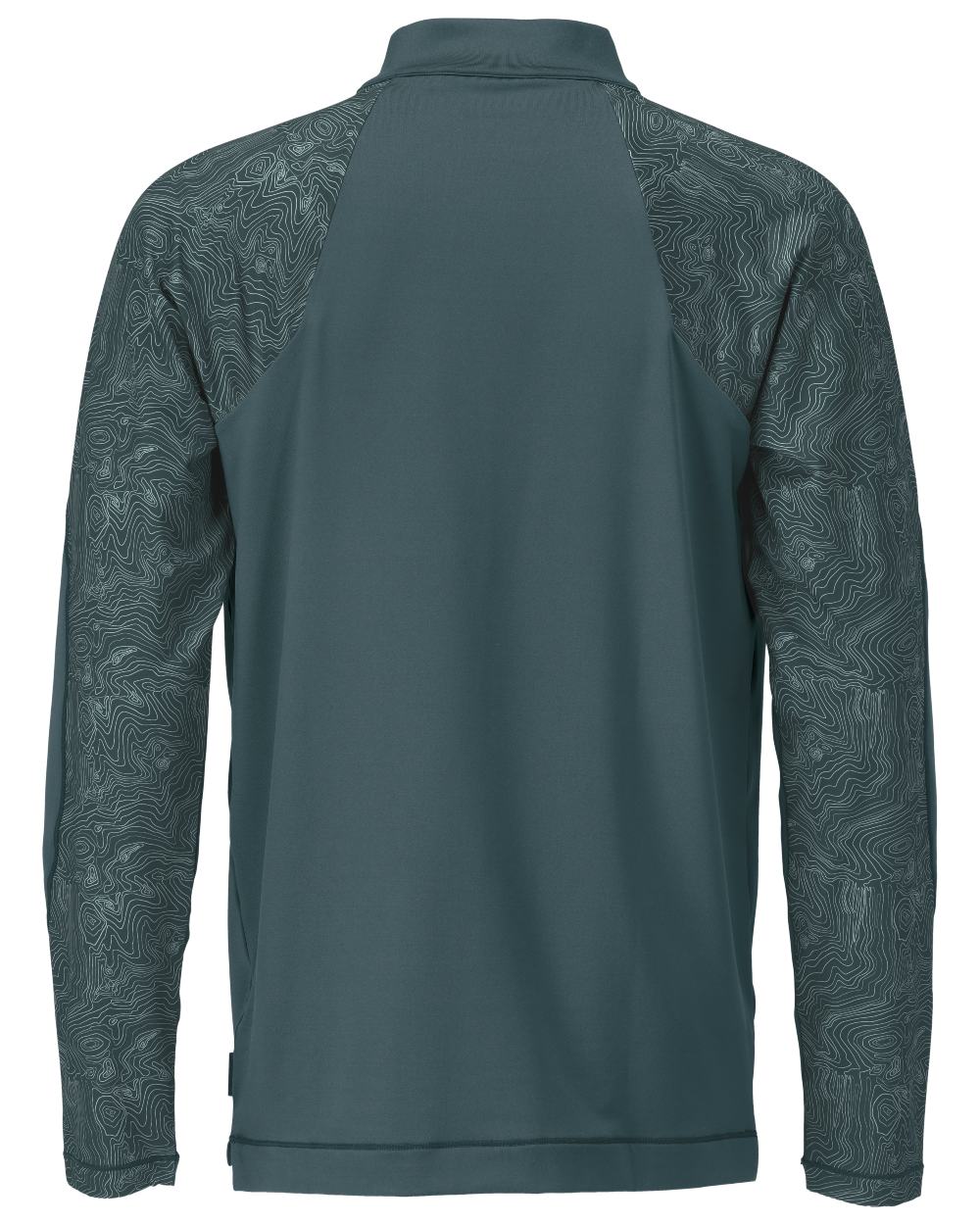 Forest Green Coloured Mascot Workwear Mens Customized Long Sleeved Half Zip T-Shirt on white background 