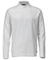 White Coloured Mascot Workwear Mens Customized Long Sleeved Half Zip T-Shirt on white background 