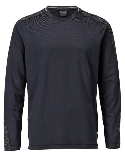 Black Coloured Mascot Workwear Mens Customized Long Sleeved T-Shirt on white background 