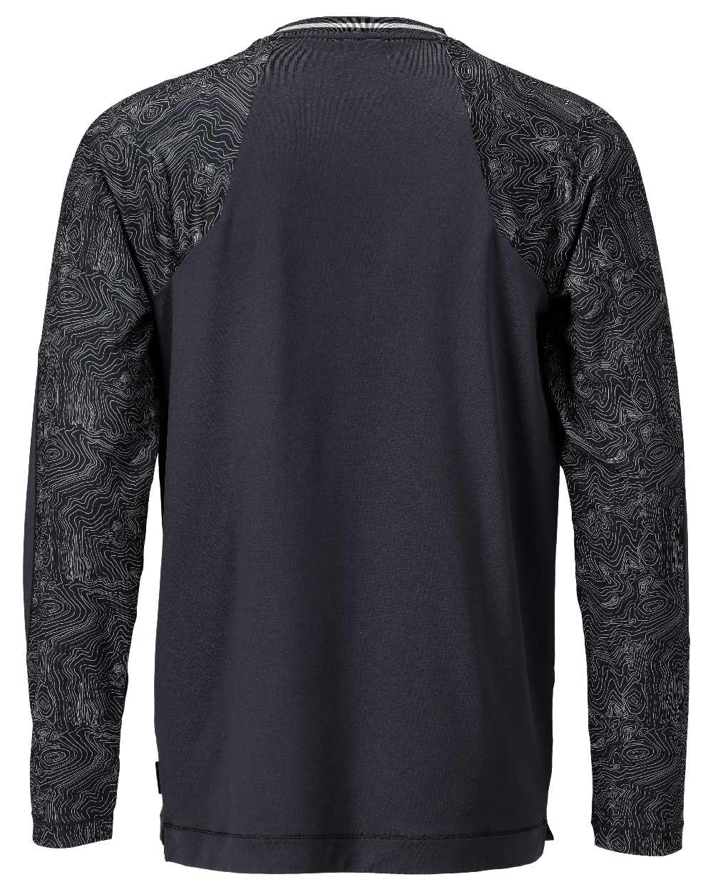 Black Coloured Mascot Workwear Mens Customized Long Sleeved T-Shirt on white background 