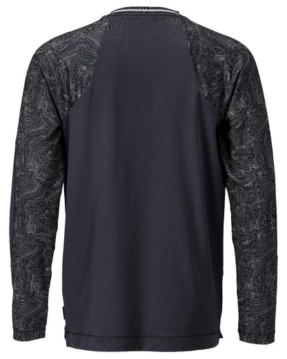 Black Coloured Mascot Workwear Mens Customized Long Sleeved T-Shirt on white background 