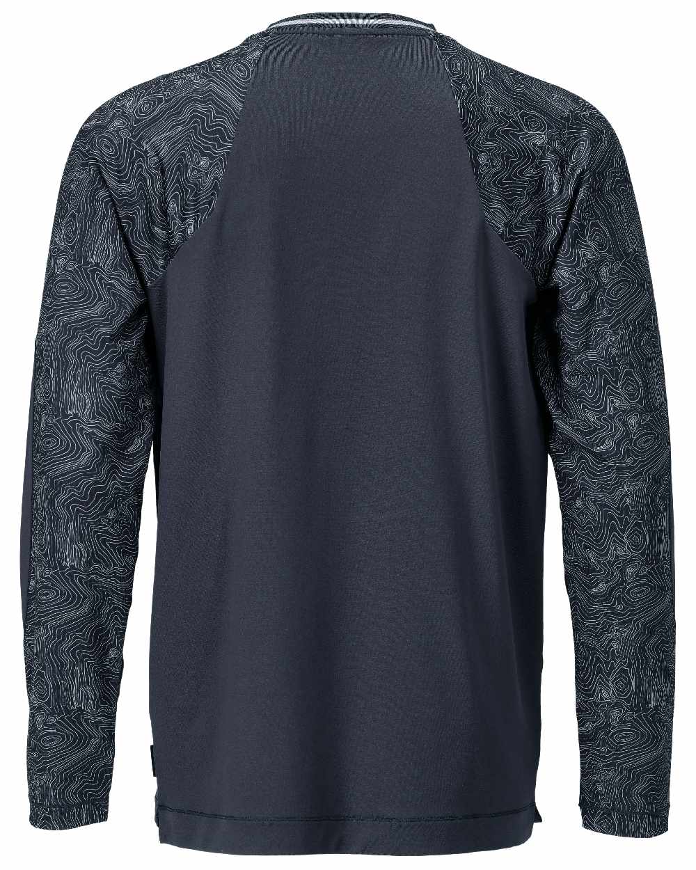 Dark Navy Coloured Mascot Workwear Mens Customized Long Sleeved T-Shirt on white background 