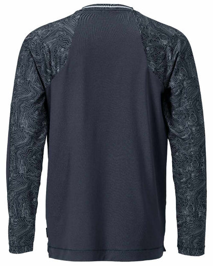 Dark Navy Coloured Mascot Workwear Mens Customized Long Sleeved T-Shirt on white background 