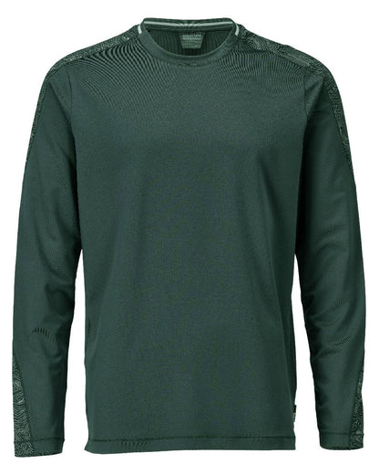 Forest Green Coloured Mascot Workwear Mens Customized Long Sleeved T-Shirt on white background 