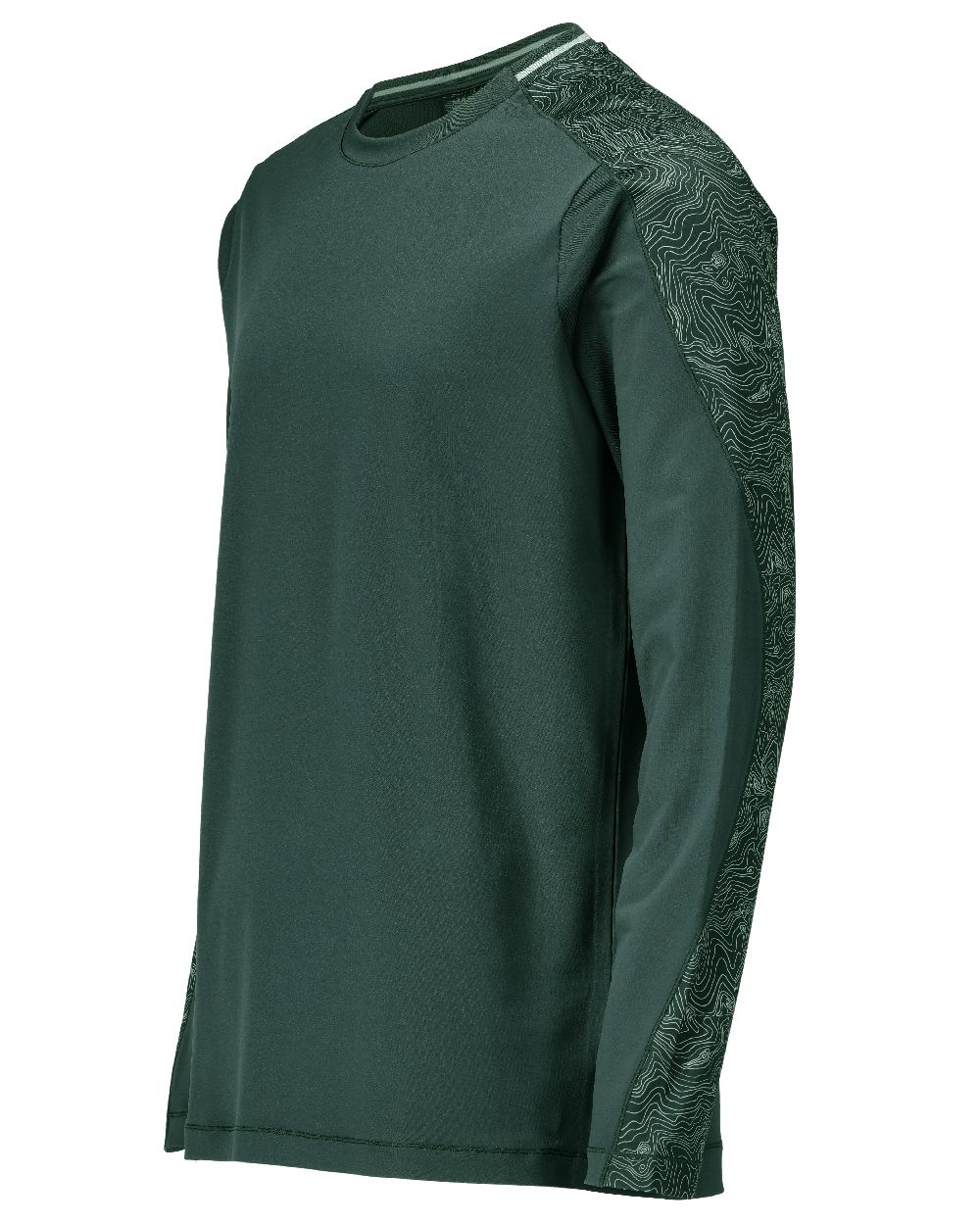 Forest Green Coloured Mascot Workwear Mens Customized Long Sleeved T-Shirt on white background 