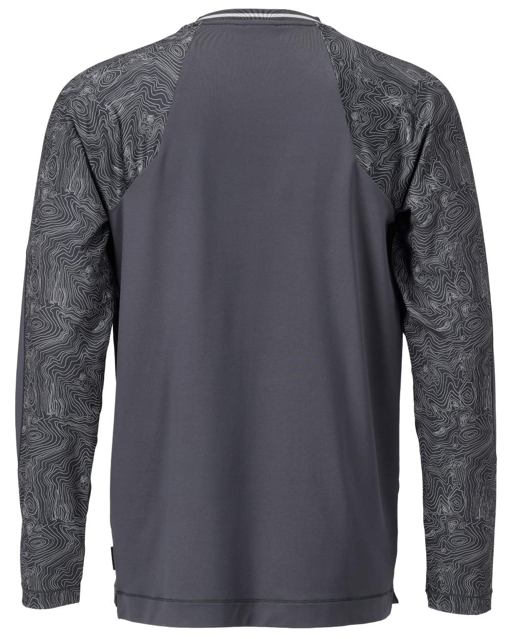 Stone Grey Coloured Mascot Workwear Mens Customized Long Sleeved T-Shirt on white background 