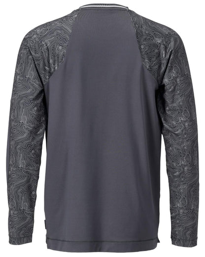 Stone Grey Coloured Mascot Workwear Mens Customized Long Sleeved T-Shirt on white background 