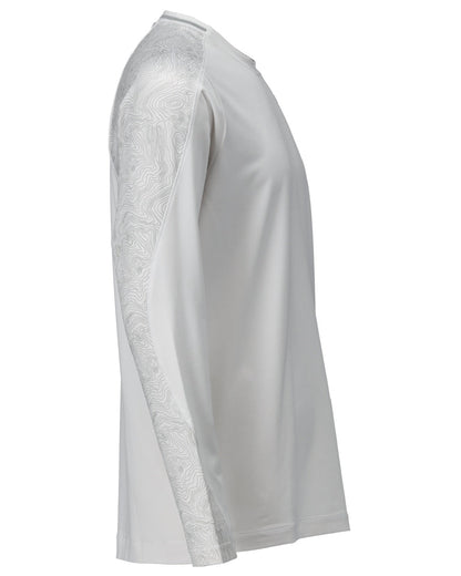 White Coloured Mascot Workwear Mens Customized Long Sleeved T-Shirt on white background 