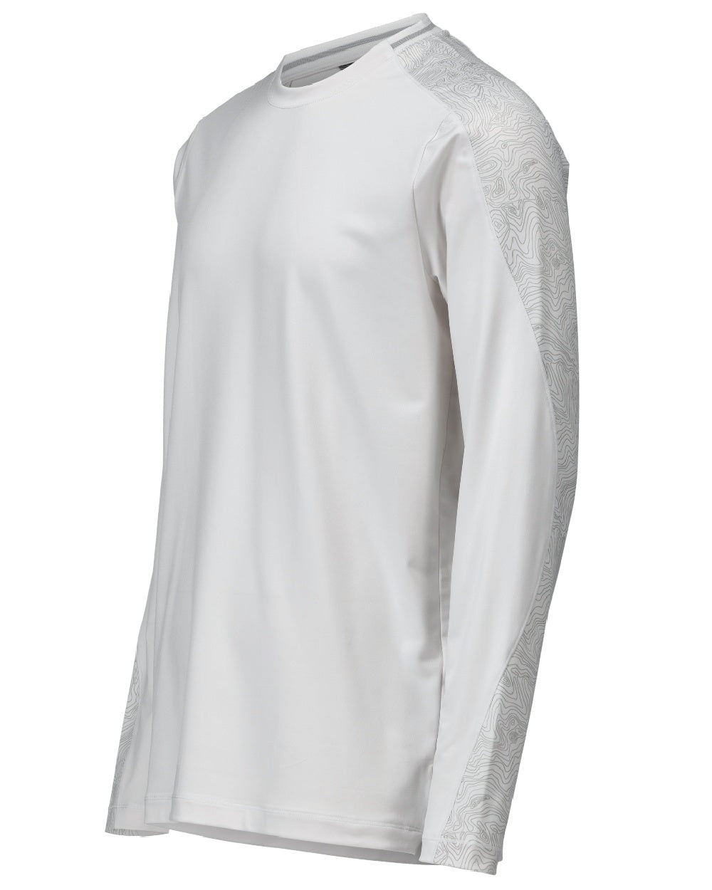 White Coloured Mascot Workwear Mens Customized Long Sleeved T-Shirt on white background 