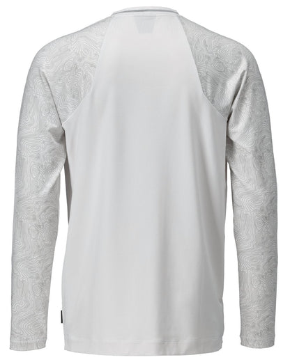 White Coloured Mascot Workwear Mens Customized Long Sleeved T-Shirt on white background 