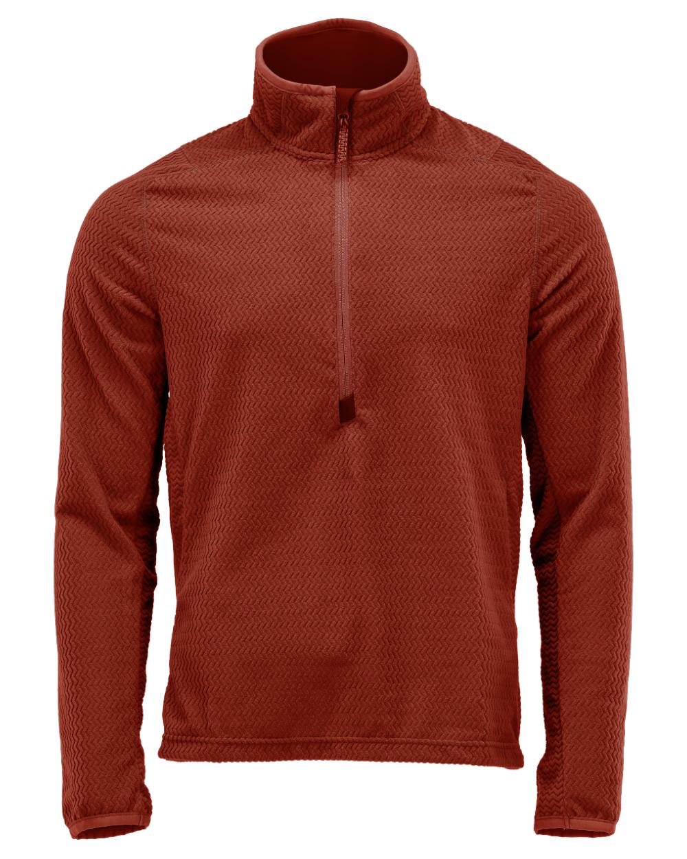Autumn Red Coloured Mascot Workwear Mens Customized Microfleece Jumper With Half Zip on white background 
