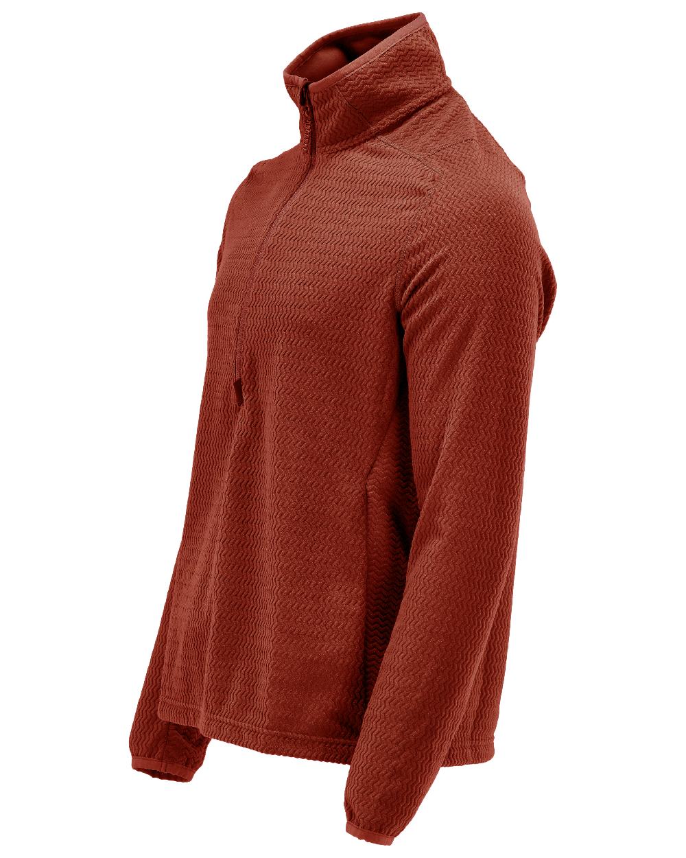 Autumn Red Coloured Mascot Workwear Mens Customized Microfleece Jumper With Half Zip on white background 