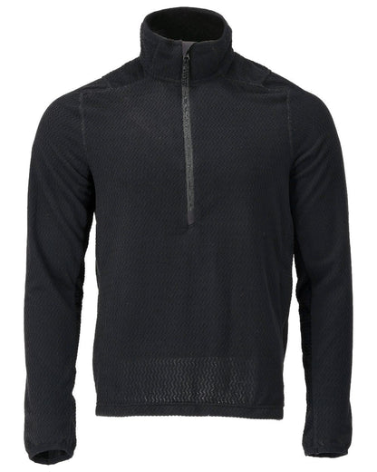 Black Coloured Mascot Workwear Mens Customized Microfleece Jumper With Half Zip on white background 