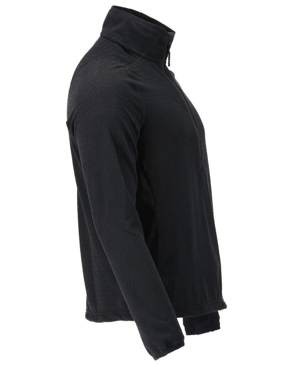 Black Coloured Mascot Workwear Mens Customized Microfleece Jumper With Half Zip on white background 