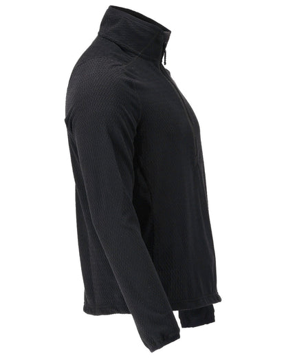 Black Coloured Mascot Workwear Mens Customized Microfleece Jumper With Half Zip on white background 