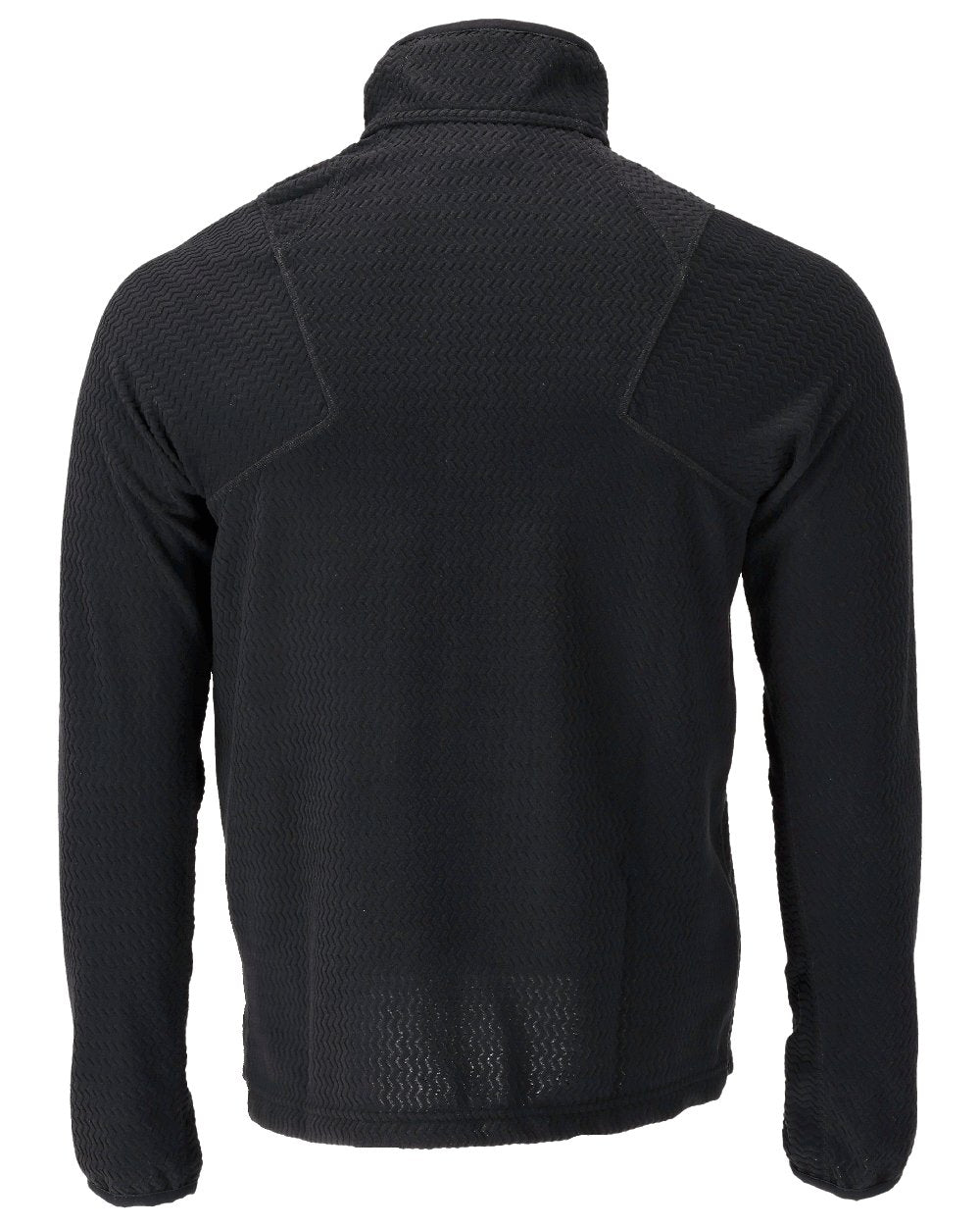 Black Coloured Mascot Workwear Mens Customized Microfleece Jumper With Half Zip on white background 