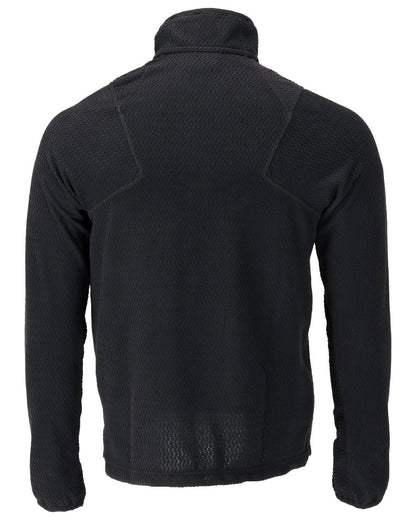 Black Coloured Mascot Workwear Mens Customized Microfleece Jumper With Half Zip on white background 