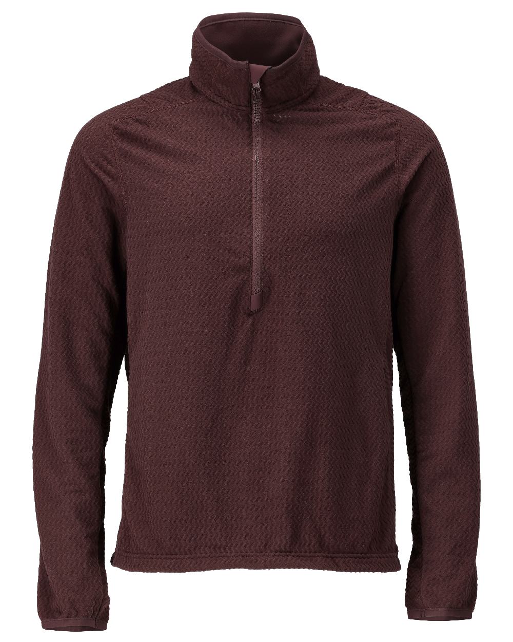 Bordeaux Coloured Mascot Workwear Mens Customized Microfleece Jumper With Half Zip on white background 