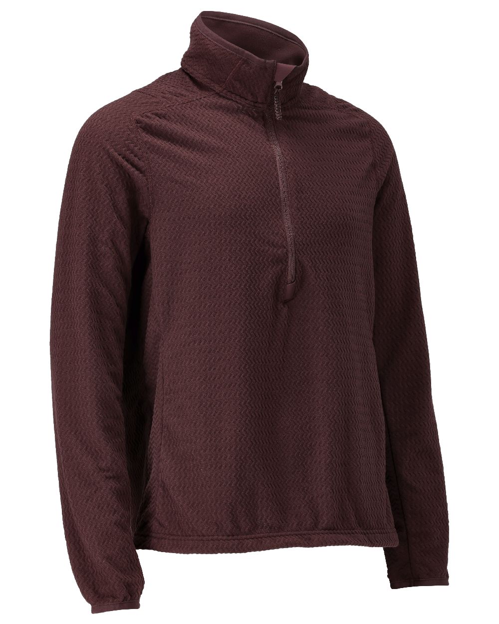 Bordeaux Coloured Mascot Workwear Mens Customized Microfleece Jumper With Half Zip on white background 