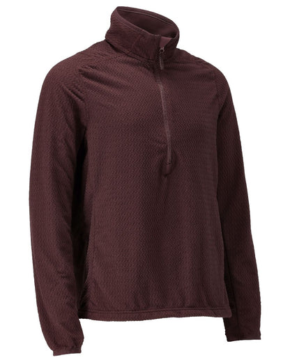Bordeaux Coloured Mascot Workwear Mens Customized Microfleece Jumper With Half Zip on white background 