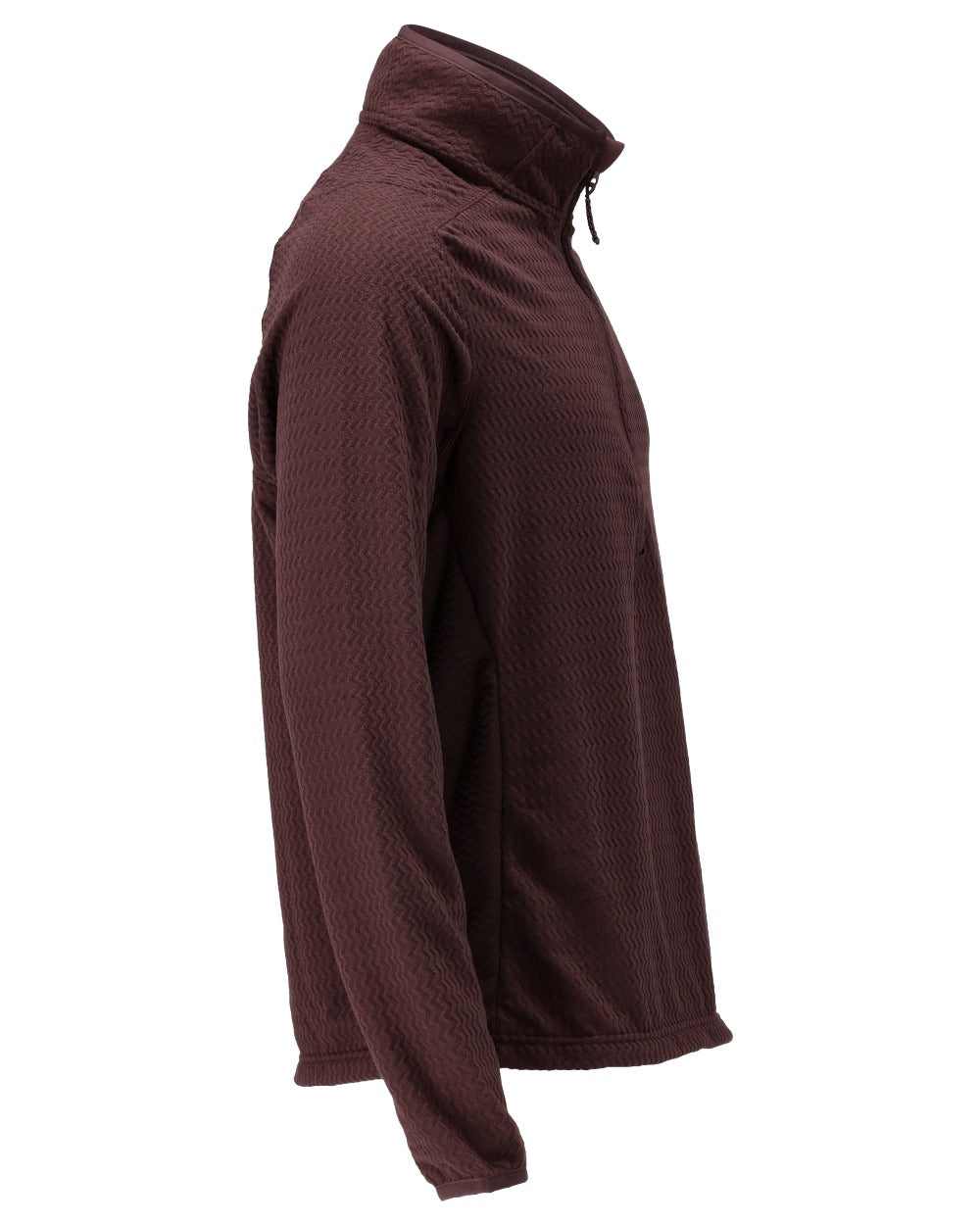 Bordeaux Coloured Mascot Workwear Mens Customized Microfleece Jumper With Half Zip on white background 