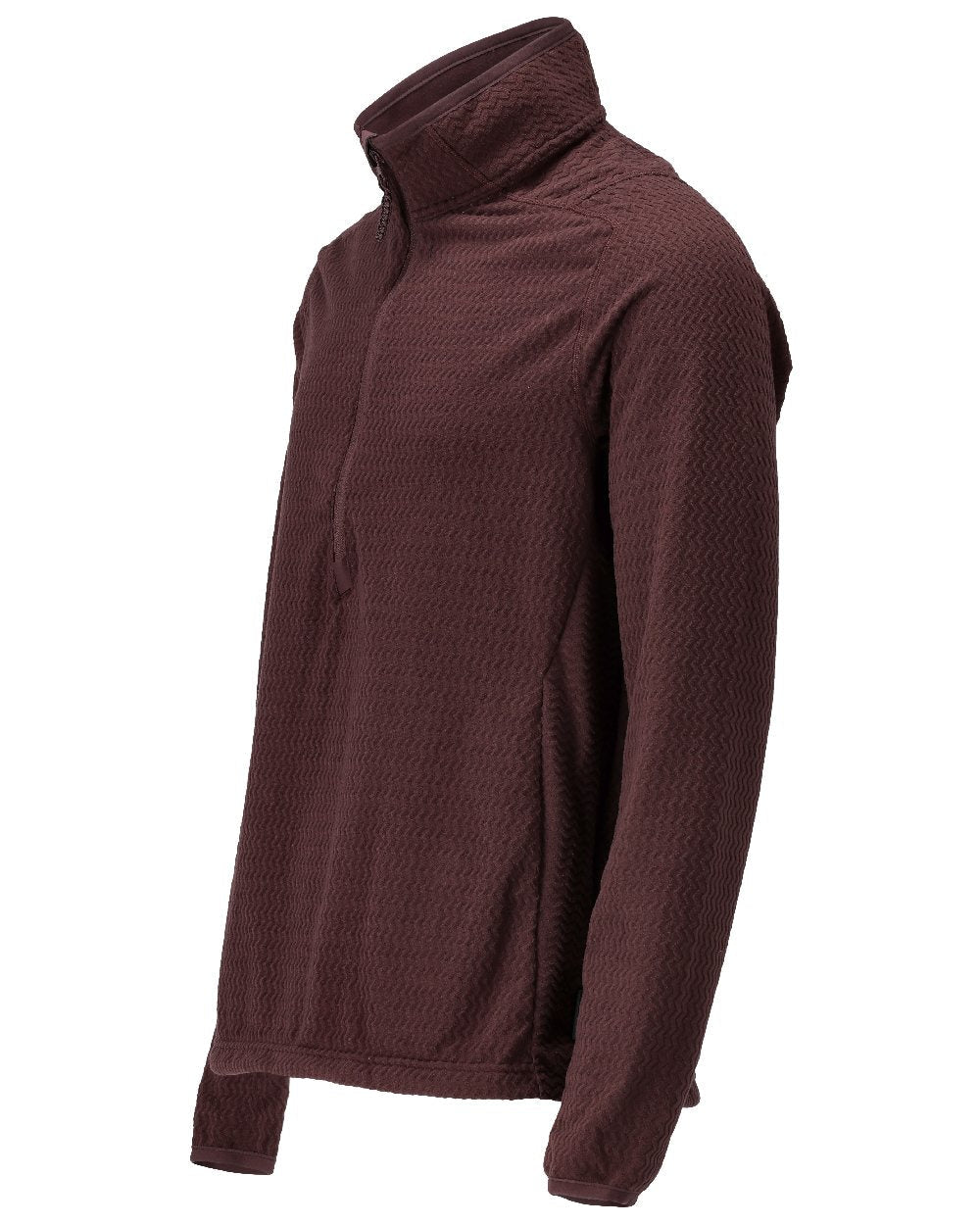 Bordeaux Coloured Mascot Workwear Mens Customized Microfleece Jumper With Half Zip on white background 