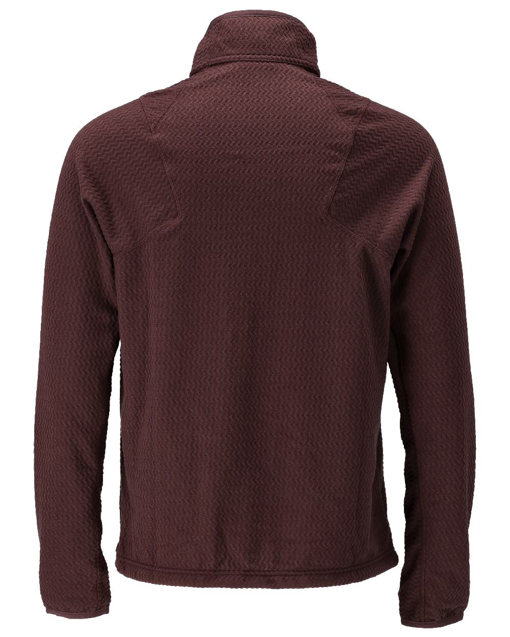 Bordeaux Coloured Mascot Workwear Mens Customized Microfleece Jumper With Half Zip on white background 