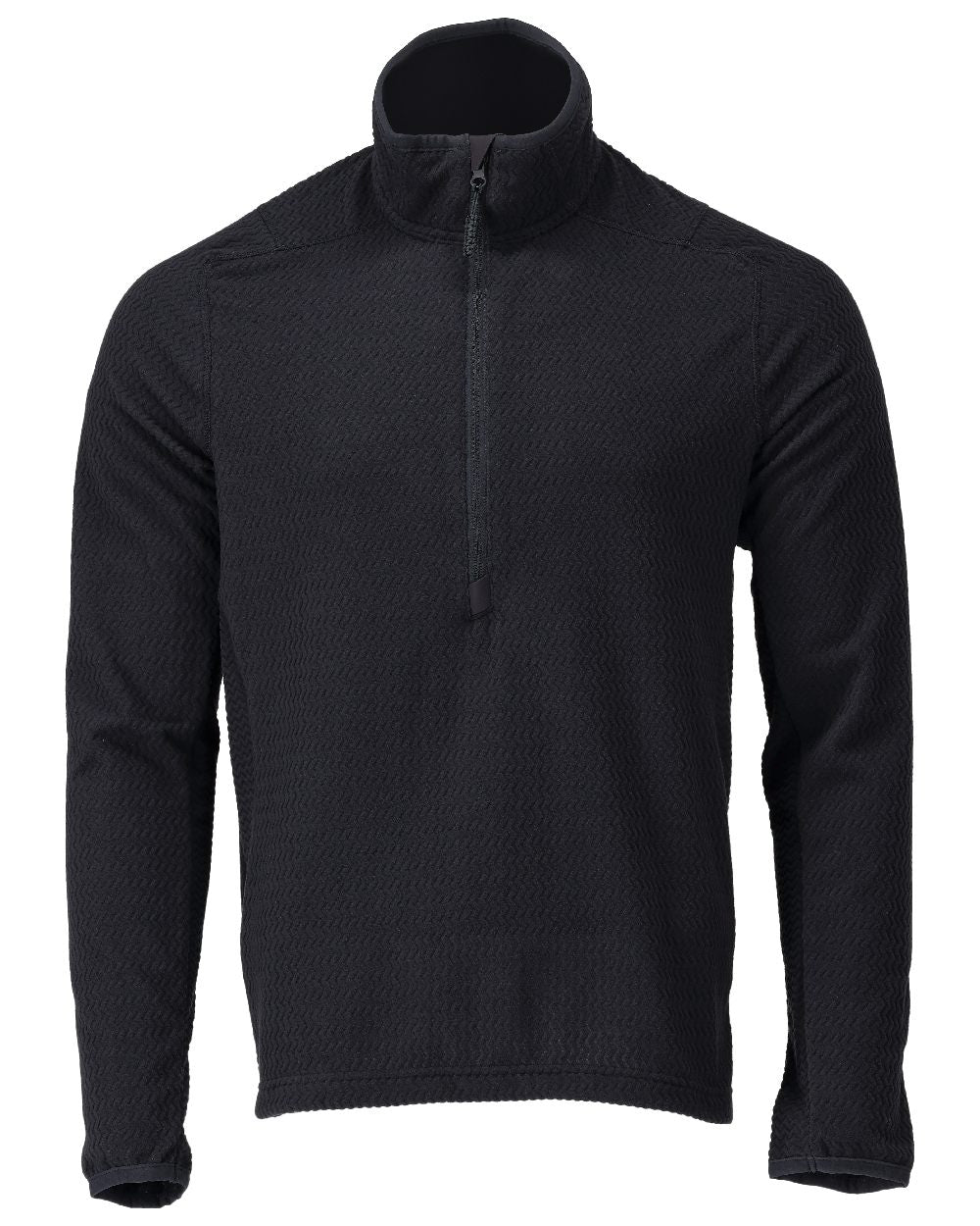 Dark Navy Coloured Mascot Workwear Mens Customized Microfleece Jumper With Half Zip on white background 