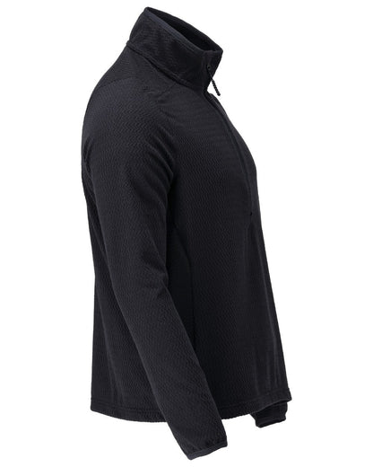 Dark Navy Coloured Mascot Workwear Mens Customized Microfleece Jumper With Half Zip on white background 