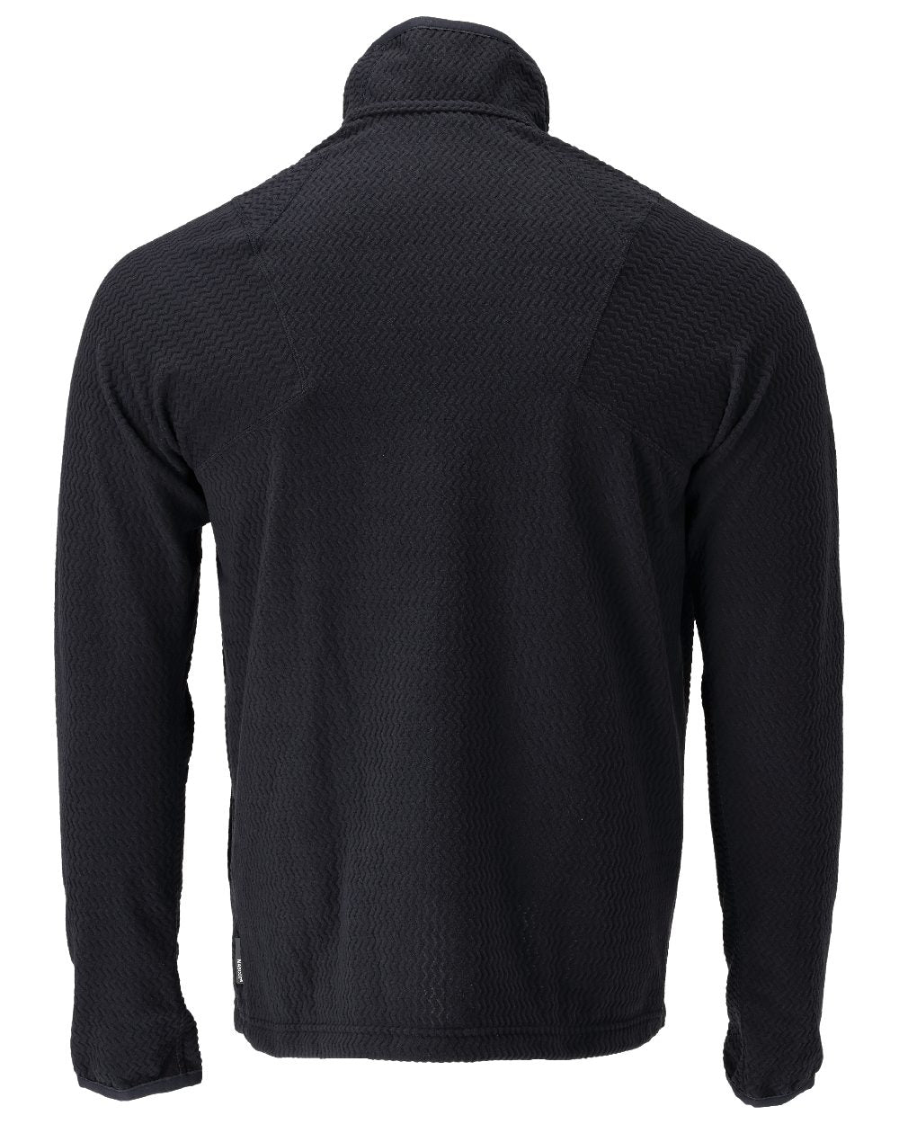 Dark Navy Coloured Mascot Workwear Mens Customized Microfleece Jumper With Half Zip on white background 