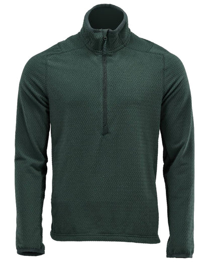 Forest Green Coloured Mascot Workwear Mens Customized Microfleece Jumper With Half Zip on white background 