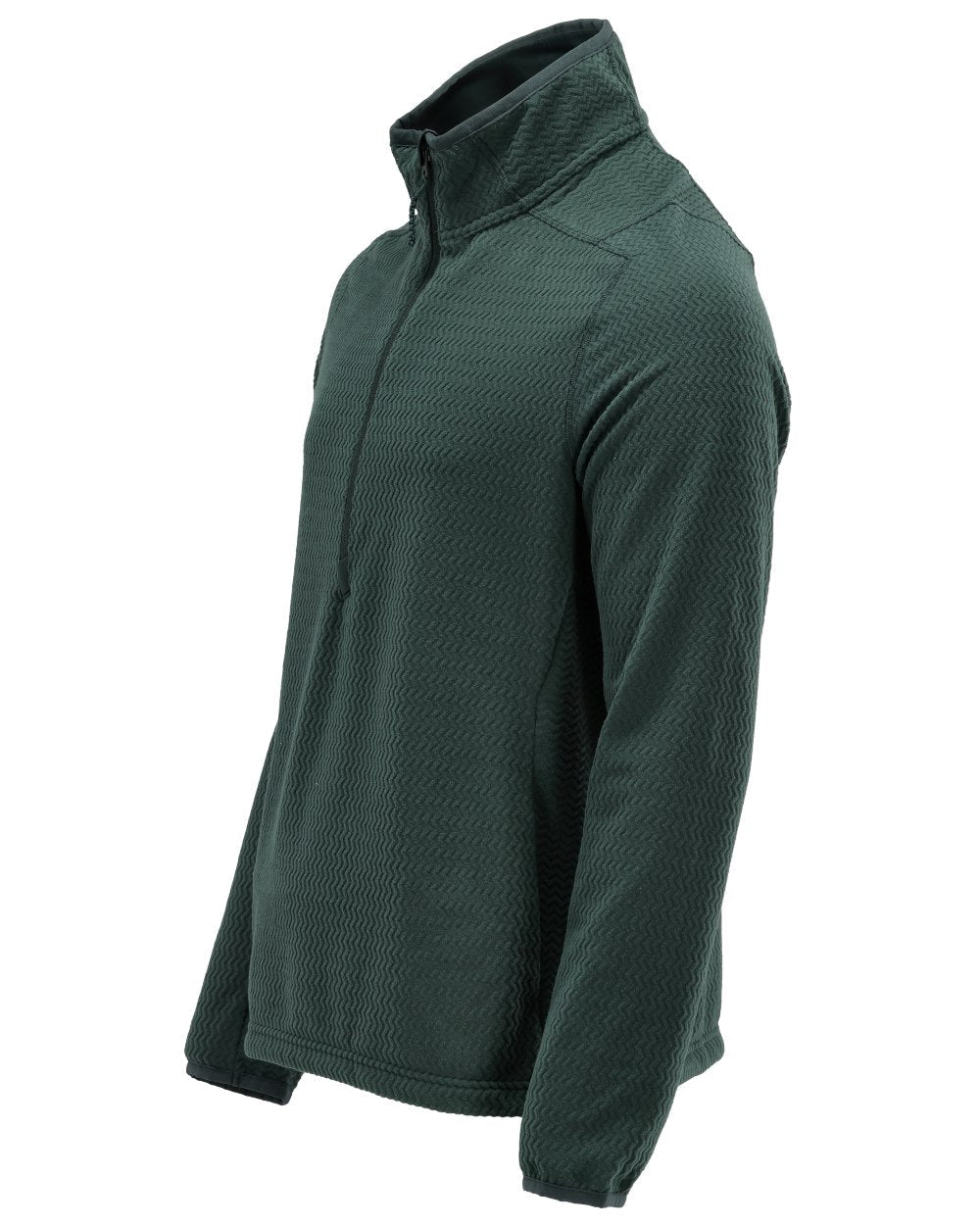 Forest Green Coloured Mascot Workwear Mens Customized Microfleece Jumper With Half Zip on white background 