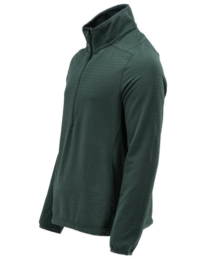 Forest Green Coloured Mascot Workwear Mens Customized Microfleece Jumper With Half Zip on white background 