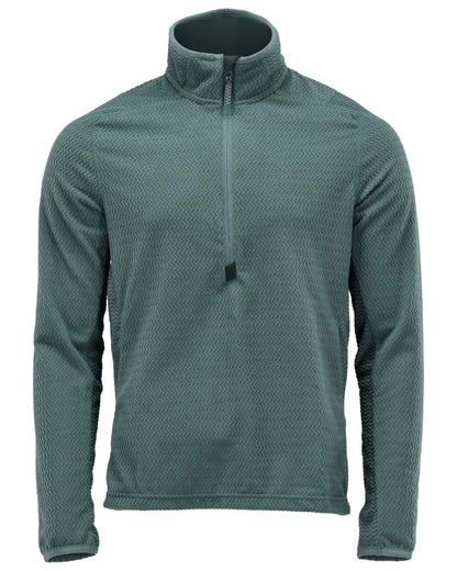 Light Forest Green Coloured Mascot Workwear Mens Customized Microfleece Jumper With Half Zip on white background 