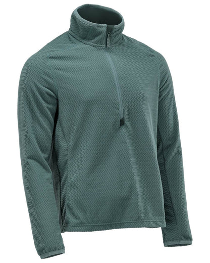 Light Forest Green Coloured Mascot Workwear Mens Customized Microfleece Jumper With Half Zip on white background 