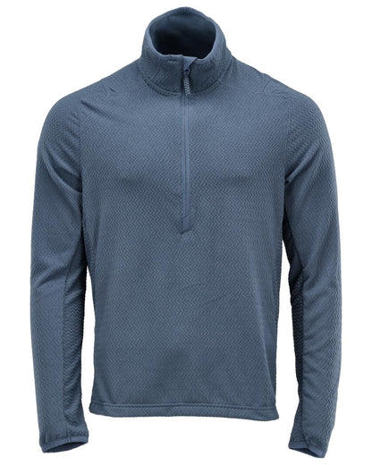 Stone Blue Coloured Mascot Workwear Mens Customized Microfleece Jumper With Half Zip on white background 