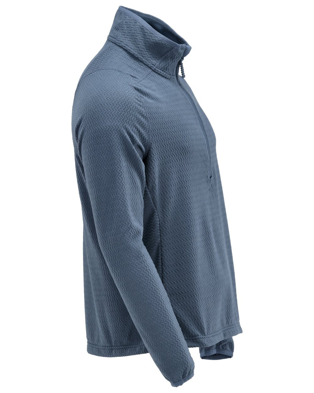 Stone Blue Coloured Mascot Workwear Mens Customized Microfleece Jumper With Half Zip on white background 